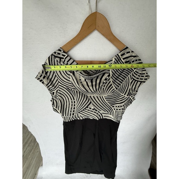 The Limited Womens Ladies Black White Cap Sleeve Knee Length Dress Size 12 - Picture 11 of 15